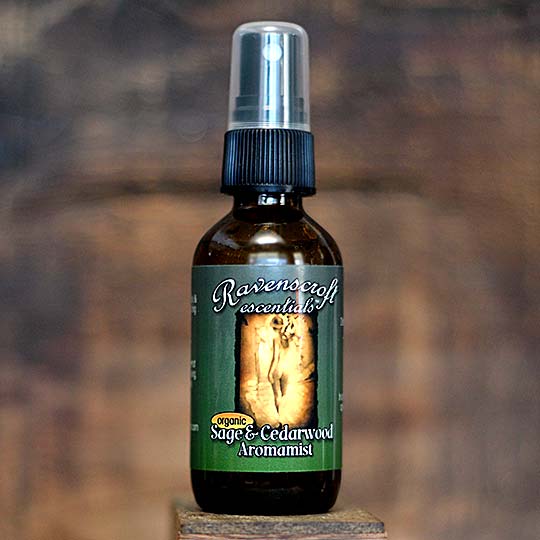 essential oils of organic sage and cedarwood